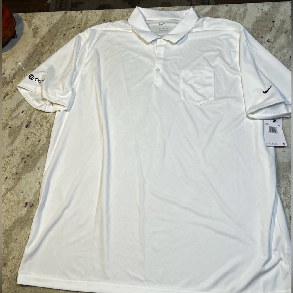 Nike Mens Dri-FIT Golf Polo Shirt White Short Sleeve Pocket XXL CU1352-100